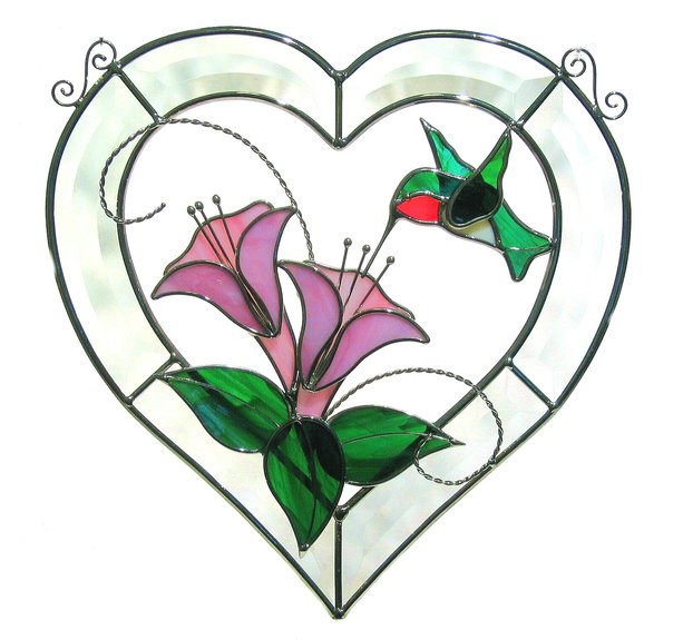 Hummingbird Crystal Heart