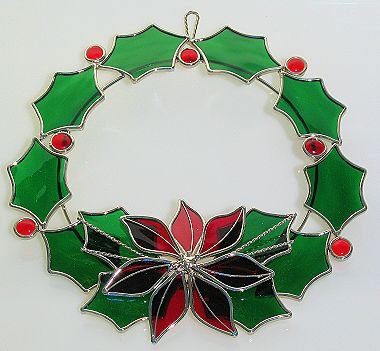 Holly Wreath with Poinsettia