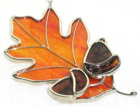 Oak Leaf with Acorn Sun Catcher