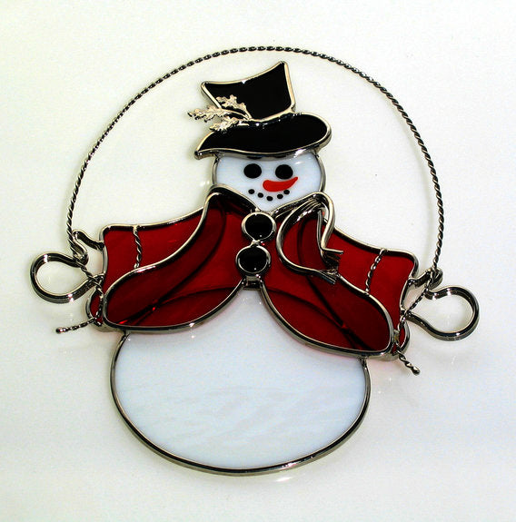 Snowman Suncatcher Red